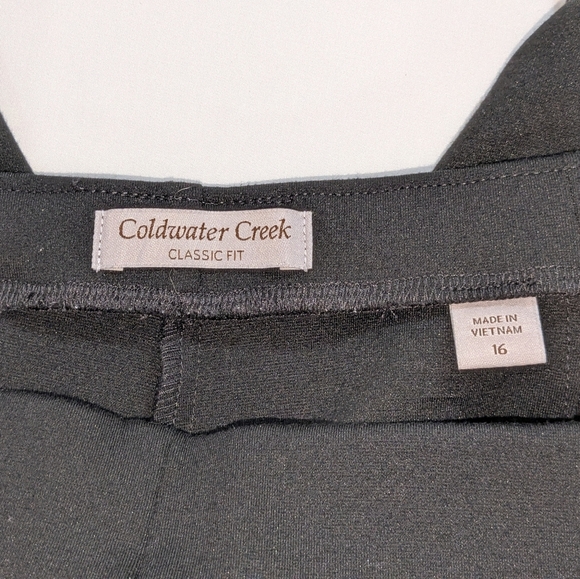 Coldwater Creek Classic Fit Black High Rise Straight Wide Leg Pants Size 16 - Picture 12 of 12
